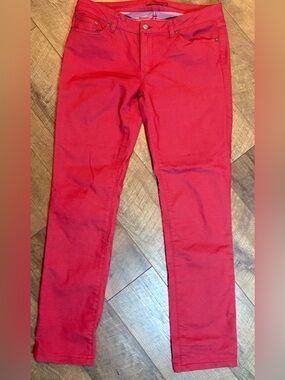 prAna Kara Jeans Womens 12/31 Red Skinny Stretch Organic Cotton